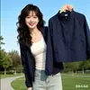 Chaqueta Protectora Solar de Verano Suave Estilo Coreano para Mujer, Top Corto Casual Versátil Petite Protector Solar, Dulce y Fresco