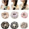 Scrunchie atmosférico para mulheres, elástico de cabelo elegante em renda floral. Acessórios em estoque para atacado