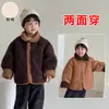 Chaqueta reversible de algodón acolchado para niños, forrada de forro polar y engrosada, para niños y niñas, nueva ropa exterior de invierno para bebé 2026