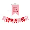 Conjunto de Bandeirola e Flores com Tema de Dia dos Namorados Transfronteiriço Banner Coração Be Mine Decoração de Festa de Casamento