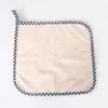 Venta Directa de Fábrica 25*25 Color Sólido con Borde Cuadros Piña Colgante Toalla de Mano No Suelta Fuerte Absorbente de Agua Paño de Terciopelo Coral