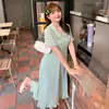 Vestido Nuevo de Verano Vainilla Tallas Grandes Ropa de Mujer Adelgazante Ceñidor de Cintura Manga Abullonada Vestido Francés Primer Amor 62432