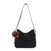 Bolsa Saco Casual Retro Moda Feminina Outono 2025 Nova Cor Sólida Popular Bolsa Transversal Bolsa Transversal de Ombro Único