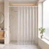 Cortina de Ducha para Baño de PEVA Impermeable y Antimoho, Separación Húmedo/Seco, Transparente, Gruesa, de Seda, Magnética, sin Taladro