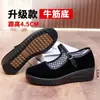Grulla de nuca blanca Zapatos de tela del Viejo Pekín para mujer Zapatos de trabajo de suela gruesa para aumentar la altura Suela de bizcocho Zapatos de vestir para mujer Mayor Comodidad Antideslizante Hotel