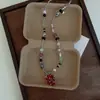 Collar de Piedra Natural con Cuentas Rojas de Fresa, Estilo Chica Hot Dulce y Fresco para Mujer, Cadena Clavicular de Lujo Ligero Vintage, Gargantilla Elegante de Moda