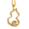 Collar de Calabaza Vintage Nuevo Chino con Cinta y Diamantes Completos Colgante Fulu Moda Cepillada Exquisito Versátil Cadena para Clavícula Nacional de Moda
