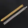 Pulsera Europea y Americana Transfronteriza de Amazon 15mm Incrustada de Diamantes Pulsera Hip-hop Pulsera de Moda para Hombre Pulsera de Marca Punk