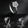Anillo Cerrado de Plata de Ley S925 con Circonita Incrustada Transfronterizo para Mujer, Lujo Ligero, Gama Alta, Elegante Anillo de Compromiso, Regalo para Novia