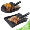 Vajilla negra para barbacoa melamina imitación porcelana pala creativa plato para wok plato de barbacoa japonesa plato de carne fría plato de plástico