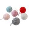 Decoraciones de Navidad al por mayor bola de fieltro de lana enrollada de color beige de 6 cm material para manualidades Árbol de Navidad bola de lana de Navidad
