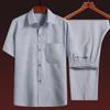 Camisa de Manga Corta de Alta Calidad para Hombre de Mediana Edad de Verano para Papá de Mediana Edad y Anciano Ropa de Abuelo Algodón y Lino
