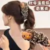 Presilha de Banana Fofa com Estampa de Leopardo de Desenho Animado Gatinha Modelo Novo 2026 para Criar um Penteado Volumoso, Acessório de Cabelo para Meninas