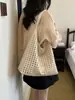 Bolso de Tejido Hueco de Gran Capacidad Estilo Relajado para Mujer 2026 Nueva Moda Bolso de Hombro para Viajes Diarios Bolso Tote Tipo Cubo