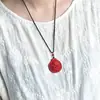 Pendente de Dragão Vermelho de Areia de Mina Crua Natural Pingente de Areia Imperial do Ano Desta Vida Presente para Homens e Mulheres