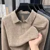 Suéter popular de gola para homens no comércio exterior transfronteiriço, manga longa casual estilo "old money", malha para homens de meia-idade e idosos