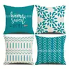 Funda de Almohada de Venta Caliente Estilo Moderno Simple Europeo y Americano Geométrico Lino Estampado Digital Funda de Cojín en Stock