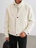 Nueva Chaqueta Corta de Lana para Hombre Otoño/Invierno 2026 con Cuello de Solapa, Tendencia Estilo Coreano Falso Dos Piezas Abrigo de Lana Fresco
