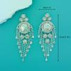 INS Moda Transfronteriza Europea y Americana Exagerados Aretes Grandes de Borla y Pedrería para Mujer Trendy Lujo Cadena de Garra Joyería de Comercio Exterior