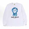 Suministro transfronterizo, venta al por mayor de comercio exterior, camiseta de manga larga de marca de moda BAPE con cabeza de mono, top pesado de tiburón, camiseta interior