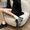 Zapatos pequeños de cuero estilo británico de suela gruesa para mujer 2024 Nuevos mocasines de tacón grueso para mujer Zapatos de plataforma con cordones de punta redonda para mujer Estilo japonés Jk