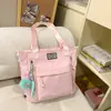 Mochila Escolar para Estudiantes de Secundaria Femeninas, Gran Capacidad, Resistente y Duradera, Mochila Sencilla Estilo Coreano, Bolsa Portátil para Tutorías, Mochila para Estudiantes de Preparatoria