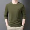 Moletom Masculino Manga Longa Gola Redonda Pulôver Camada Base Casual Solto Cor Sólida Quente Top Felpudo Transfronteiriço Primavera, Outono e Inverno