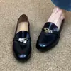Versión de Piel de Oveja ~ Mocasines Retro con Hebilla de Metal, Zapatos Planos sin Cordones Redondos de Cuero Genuino para Mujer, Zapatos Pequeños de Cuero