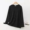 Nova coleção Outono/Inverno 2026: Pijama de camiseta quentinha para mulheres, roupa de casa de manga comprida, corte que afina a silhueta, forrado com fleece, top base xadrez