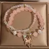 Pulseira com Alto Apelo Estético para Estudantes, Pulseira Fofa de Borboleta para Meninas, Pulseira de Cristal da Moda Estilo Floresta para Meninas Jovens e Melhores Amigas
