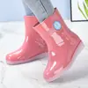 Botas de Lluvia de Trabajo de Moda para Cocina, Zapatos de Goma, Zapatos de Agua, Botas Impermeables Antideslizantes, Cubrezapatos Impermeables de Otoño e Invierno para Mujer
