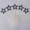 Decoração de bolo de aniversário infantil, bandeirinha para inserir, algodão doce, estrela de cinco pontas, conjunto de layout de cena de amor