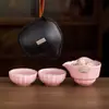 Taza de Cerámica de Preparación Rápida Ru Xiangrui Hecha en Fábrica, Juego de Té Viajero Estilo Chino para Una Persona, Juego Portátil para Preparar Té en Camping