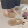 Zapatos planos versátiles de talla grande con forro de polar, nuevo estilo otoño/invierno 2026, zapatos de hada esponjosos para mujer