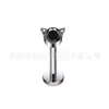 Uña de Labio de Titanio F136 Gato Diamante Checo Uña de Oreja Uña de Hueso de la Oreja Piercing de Aleación de Titanio G23 Joyería Uña de Oreja de Gato Uña Coclear