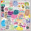 50 frases inspiradoras para aprender inglés graffiti impermeables pegatinas para decoración de laptop, equipaje, refrigerador, coche