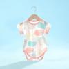 Saco de manga curta para bebê Roupas de peido Roupas de verão para recém-nascidos Roupas de corpo de bebê de algodão para homens e mulheres Chapéus de malha triangulares Verão