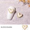 Unha concha amor jóias atacado borda dourada cor mágica Fritillaria amor diamante pequeno pêssego coração decoração de unhas acessórios