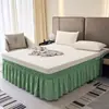 Nuevo Estilo 2025 Falda de Cama Elástica Estilo Princesa Francesa Blanca con un Dobladillo que Cubre la Parte Inferior Sin Encaje en la Superficie de la Cama