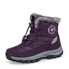 Botas de Nieve del Noreste para Mujer, Invierno, Mamá Mayor, Engrosadas, Forradas de Felpa, Antifrío, Antideslizantes, Impermeables, Zapatos de Esquí para Personas Mayores