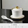 Tazón de cerámica especial estilo palaciego para estofado de hotel con tapa, tazón a prueba de agua para estofado de golondrinas, tazón de sopa para el hogar, tazón para huevo al vapor de restaurante, olla para estofado