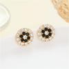 Brincos de zircônia elegantes de alta qualidade com agulha de prata S925, brincos geométricos de luxo retrô leves para mulheres, brincos de inverno da moda para todos os gostos