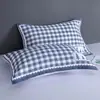 Toalha de Almofada Xadrez Simples Azul Clássico Unidade Escolar Bem-Estar Aumentado Capa de Almofada Toalha Gaze de Almofada Toalha de Almofada Adulto