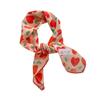 Pañuelo cuadrado pequeño de algodón artístico con diseño de amor fresco vintage para mujer, pañuelo decorativo para la cabeza, cinturón para el cabello, pañuelo cuadrado de 70 pulgadas, pañuelo de seda