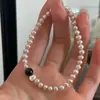 Plata de Ley S925 Estilo Coreano Diseño de Nicho Retro Pulsera de Ojo de Gato con Perlas Moda Coreana Joyería Personalizada Venta al por Mayor