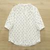 Camisa Feminina Artística e Fresca Colorida com Botões de Fio de Algodão de Camada Dupla, Camisa de Meia Manga de Algodão Puro Macia e Respirável para o Verão