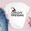 Amazon Tops para Mujer Nuevos Productos Árbol de Navidad Merry Claus Papá Noel Blancos Lindos Tops de Moda para Mujer