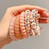 Goma para el pelo de cordón de teléfono de fresa y coco para niña, Elegante, Sin marca, No aprieta, Alta elasticidad, Duradera, para mujeres