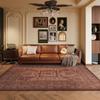 Alfombra Edad Media Sala de Estar Sofá Alfombra de Piso Impermeable Lavable Borrable Dormitorio Nuevo Retro Lujo Ligero Avanzado Estilo Americano Francés