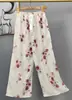 Pantalones de pijama de algodón para mujer, verano, finos, estampados, casuales, de pierna ancha, pueden usar mujeres embarazadas, comercio exterior, pantalones de talla grande